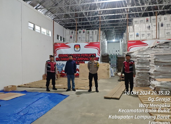 Polres Lampung Barat Amankan Gudang Logistik KPU Jelang Pilkada Serentak 2024